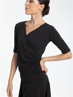 Sort dansebluse med krydsdesign fra Intermzzo