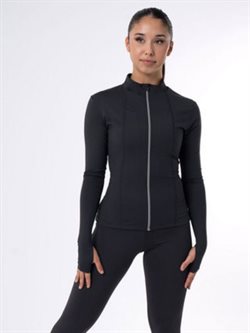 Sort langærmet zip-up jakke fra Intermezzo 