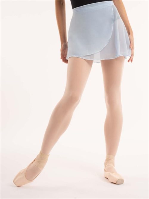 Lyseblåt meshskørt med bindebånd