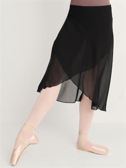 Intermezzo sort langt skørt med bindebånd