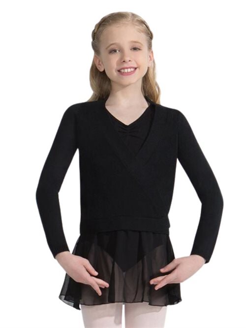 Capezio sort slå om cardigan