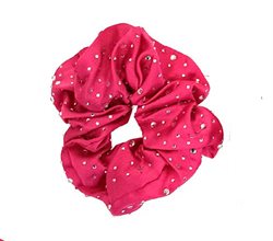 Pink hårelastik med rhinsten