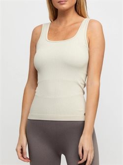 Drop of mindfulness råhvid seamless rib top