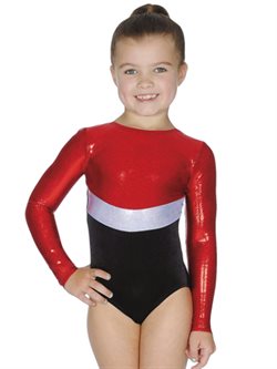 Rød/hvid/sort gymnastikdragt piger Roch valley