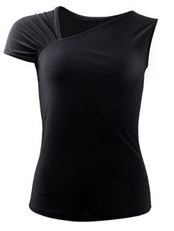 Sort dansetop med flot halsudskæring