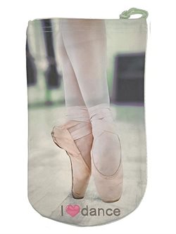 Sko pose til balletsko med print og råhvid net