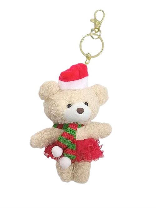 Sød hvid julebamse med tutu