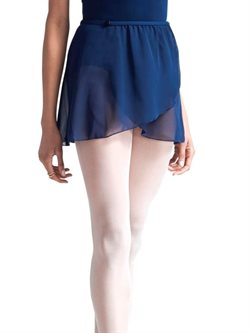 Capezio navy chiffon wrap skirt