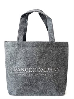 Dancecompany grå filt net med sølv tryk