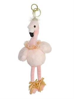 Dansende rosa flamingo nøglering - 24 CM