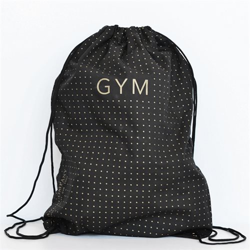 Gymnastikpose sort med guldtryk - GYM