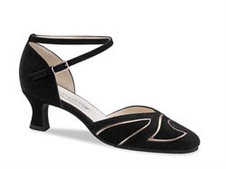 Sort dansesko med guld og lukket snude Werner Kern