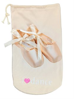 Beige skopose til balletsko med print og sløjfer