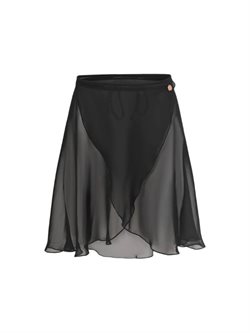 Sort wrap mesh skørt fra Mara Dancewear