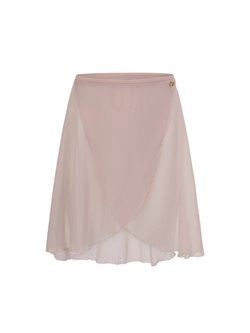 Svag rosafarvet wrap mesh skørt fra Mara Dancewear