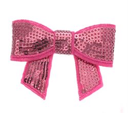 Paliet hårclips pink sløjfe