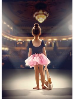 Balletplakat med ballerina på scene
