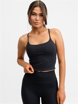 Drop of mindfulness sort top med tynde stropper