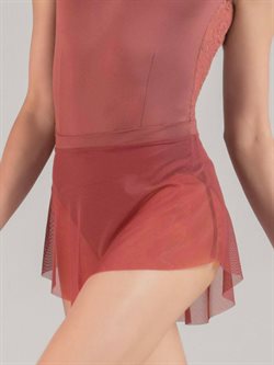 Flot kort koralfarvet balletskørt fra balletrosa