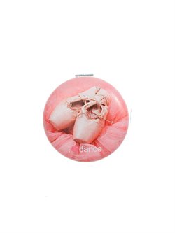 Lille fint spejl med print af tåsko og rosa tutu