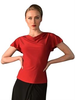 Rød bluse med butterfly ærmer fra Danceeverywear