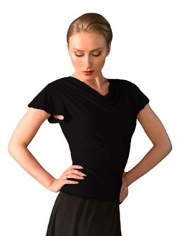 Sort bluse med butterfly ærmer fra Danceeverywear