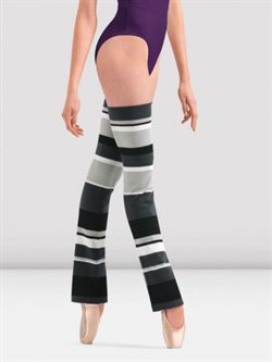 Bloch lange stribede benvarmere i grå