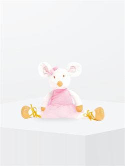 Hvid balletmus med tutu og balletsko